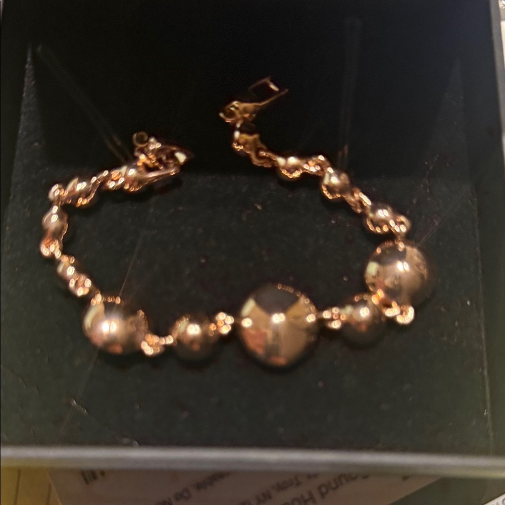 Sparkling Rose Gold tone Crystal Bracelet - Women Jewelry - Picture 2 of 2